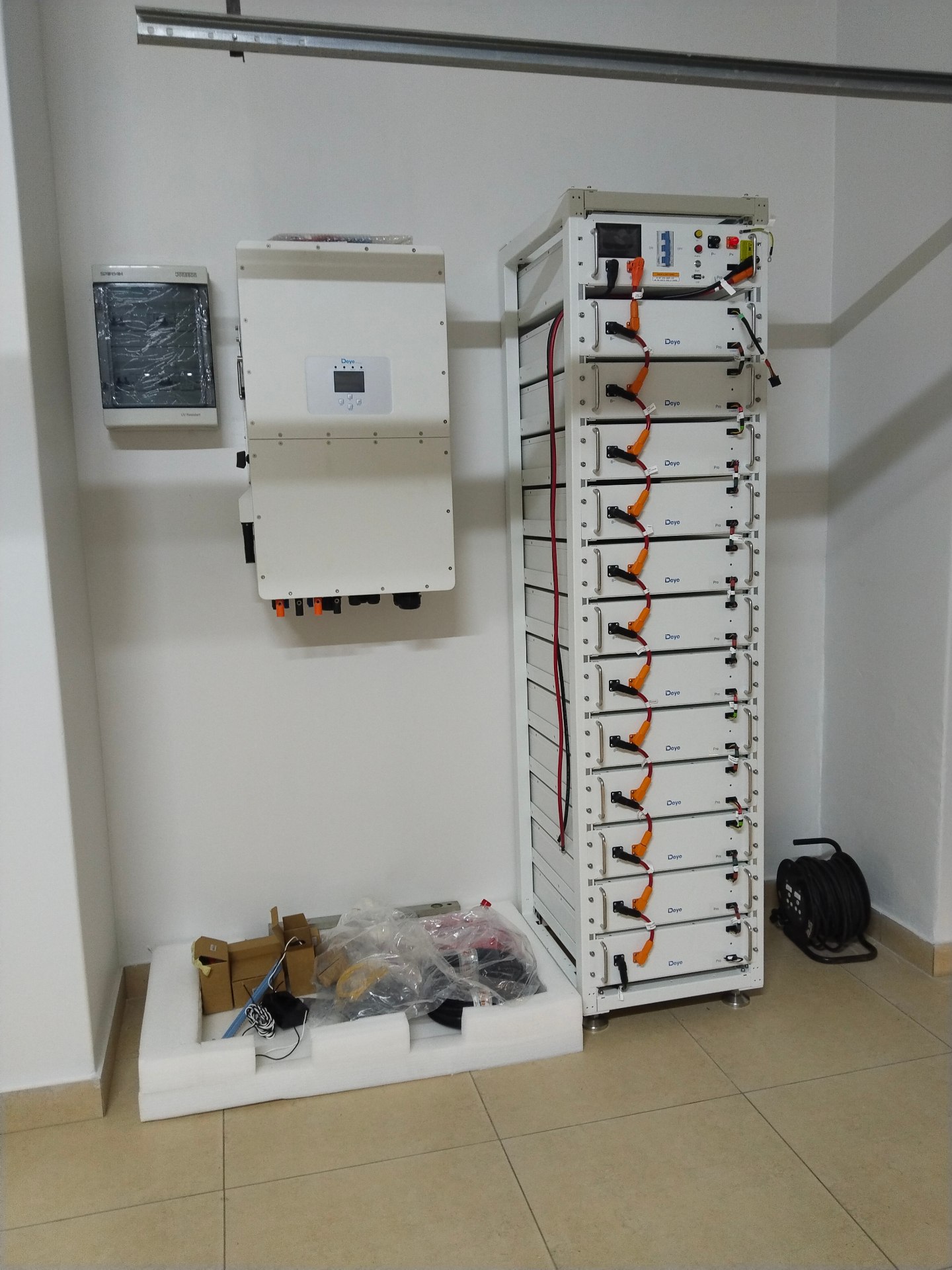 Deye inverter and lithium battery stack installation